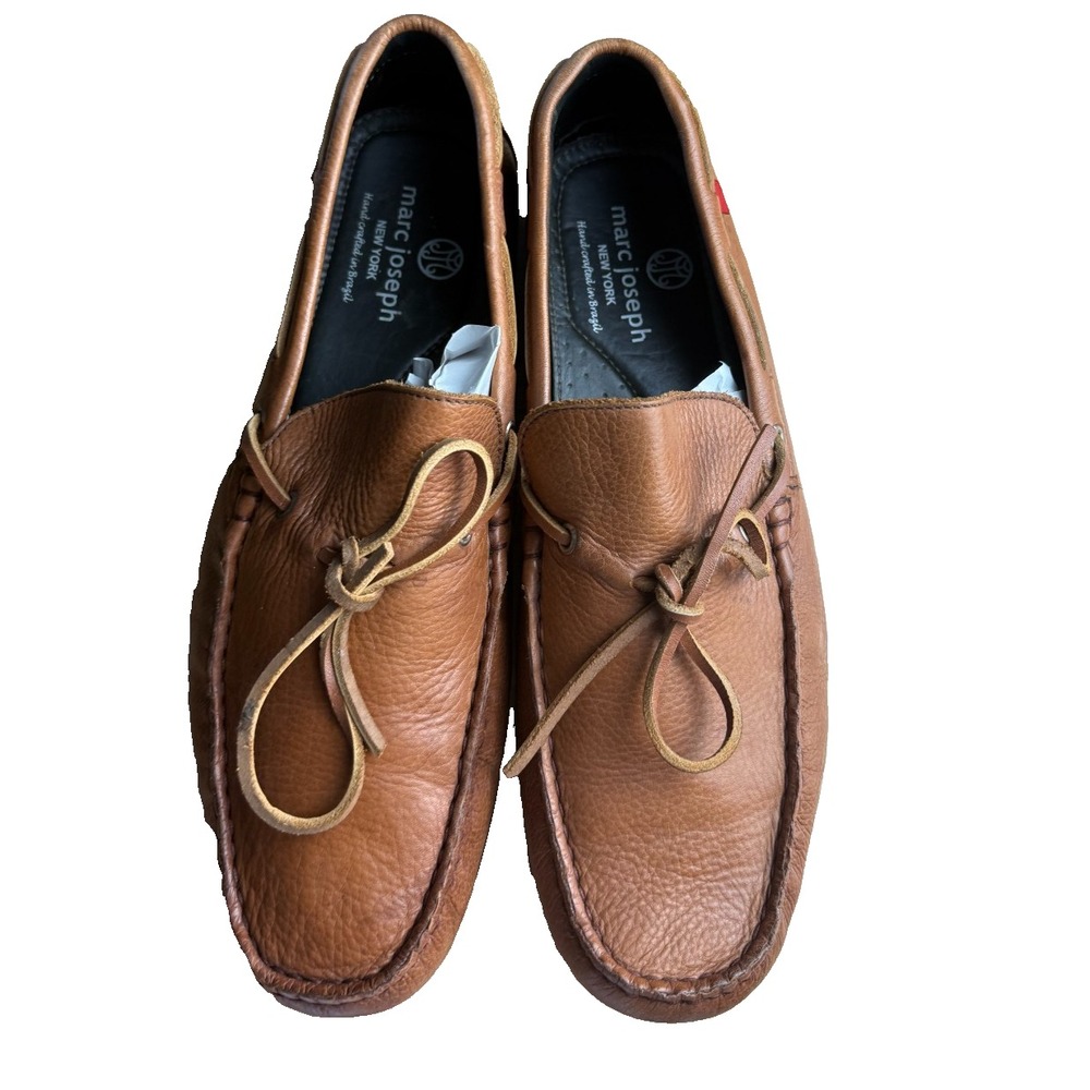 Marc Joseph New York Mens Cognac Brown Leather Driving Loafers Size 11.5